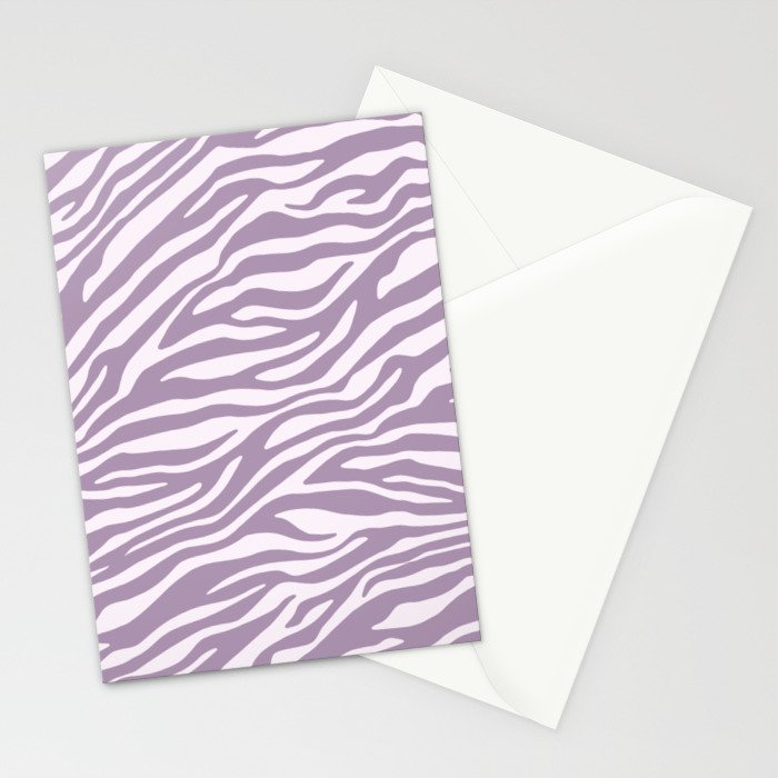 Purple Zebra Animal Print Stationery Card Gallery Image 2