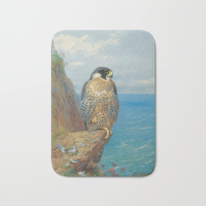 Peregrine at Auchencairn by Archibald Thorburn, 1923 (benefitting The Nature Conservancy) Bath Mat Gallery Image 1