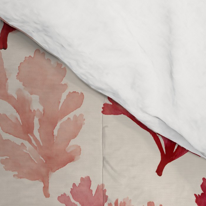 Elegant Red Coral Pattern Comforter Gallery Image 4