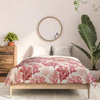 Elegant Red Coral Pattern Comforter Gallery Image 3