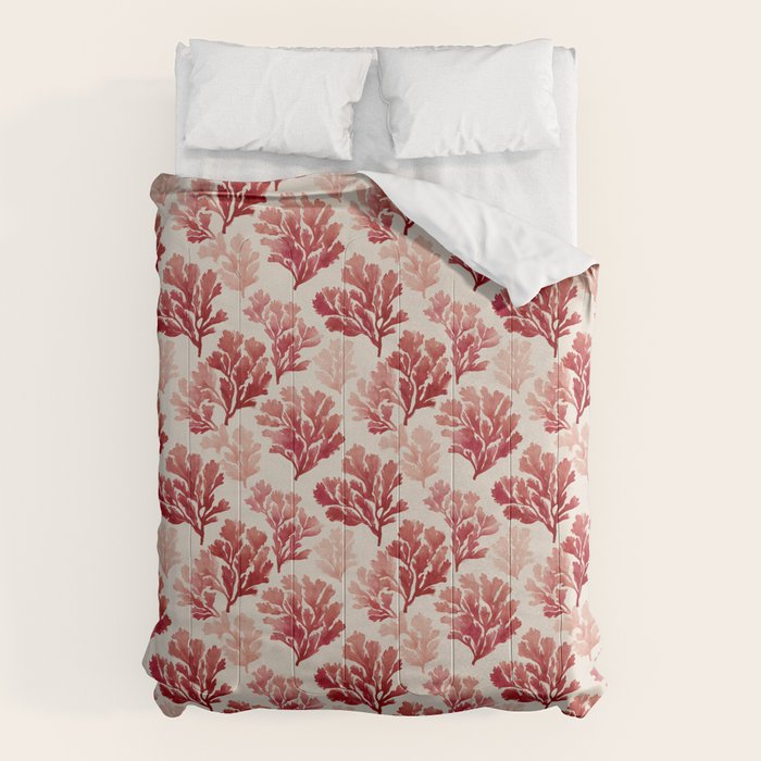 Elegant Red Coral Pattern Comforter Gallery Image 6