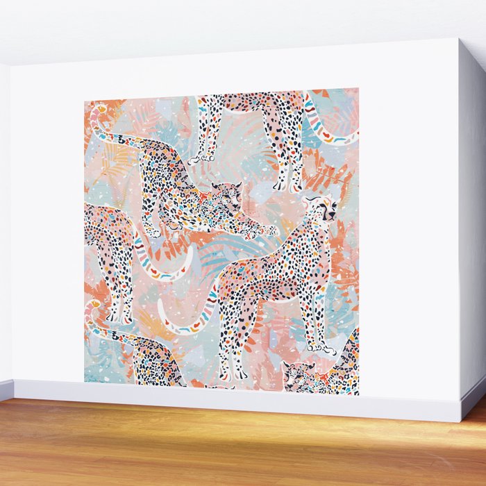 Colorful Wild Cats Wall Mural Gallery Image 2