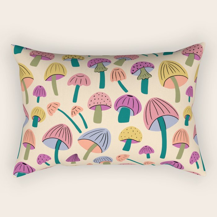 Retro Mushroom - pattern  Rectangular Pillow Gallery Image 2