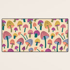 Retro Mushroom - pattern  Desk Mat Gallery Image 3