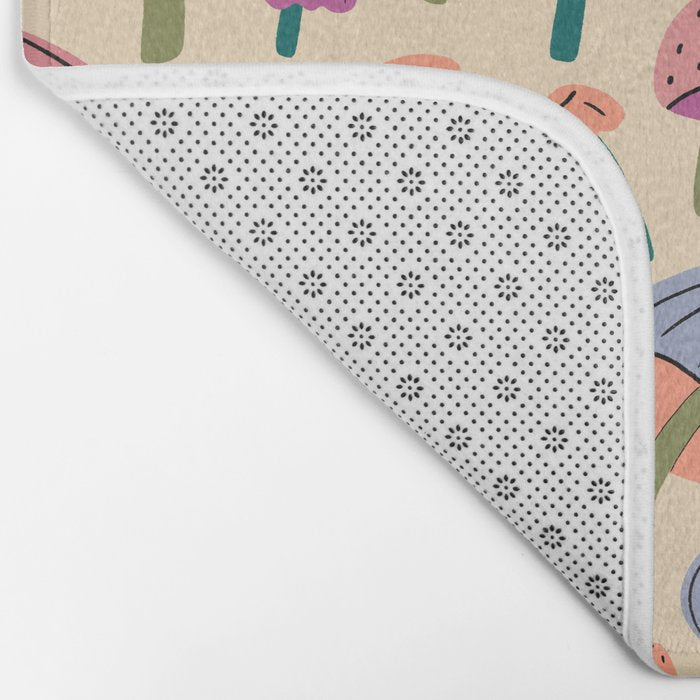 Retro Mushroom - pattern  Bath Mat Gallery Image 2