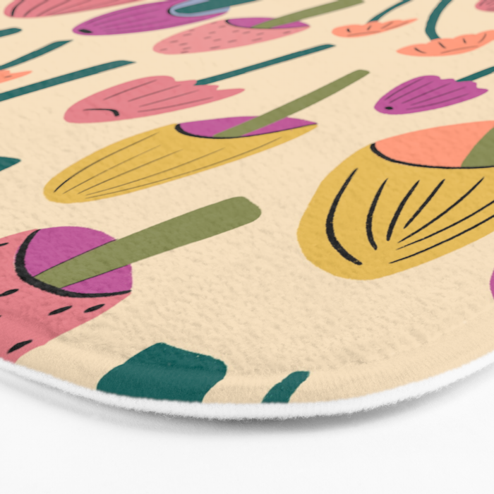Retro Mushroom - pattern  Bath Mat Gallery Image 3