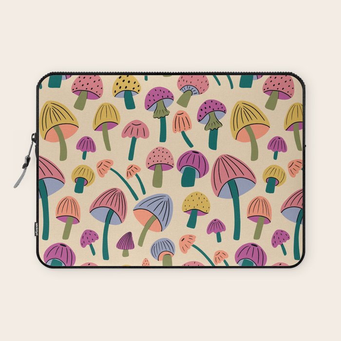 Retro Mushroom - pattern  Laptop Sleeve Gallery Image 1