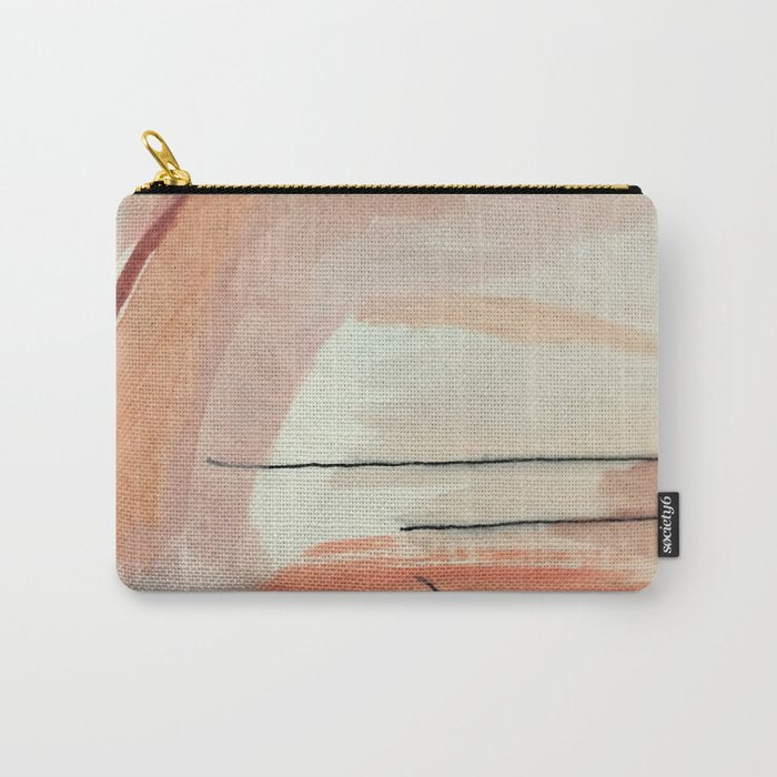 Aly [3]: minimal | pinks | white | black | mixed media | abstract | ink | watercolor | wall art Carry All Pouch Gallery Image 1