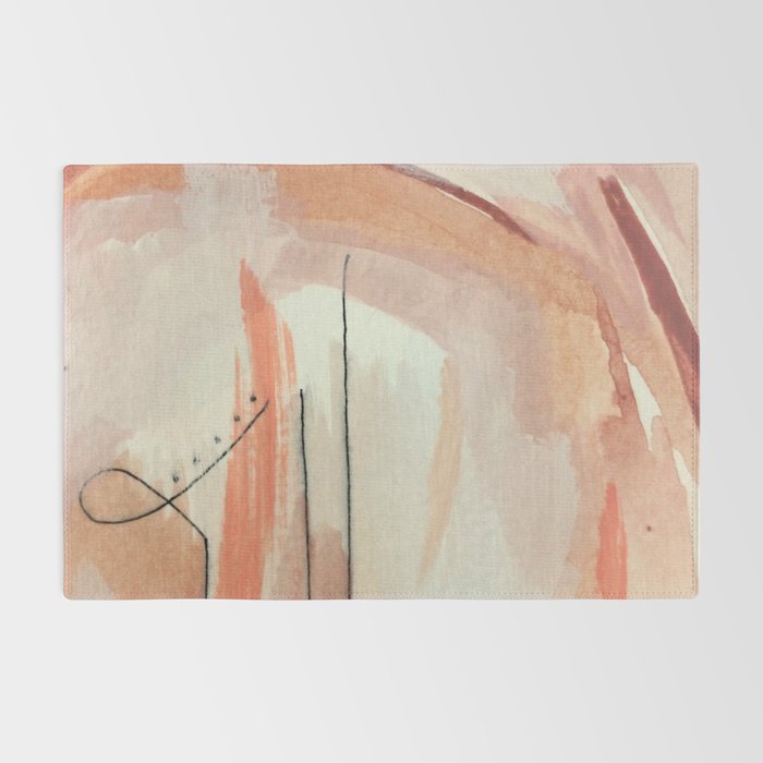 Aly [3]: minimal | pinks | white | black | mixed media | abstract | ink | watercolor | wall art Rug Gallery Image 2