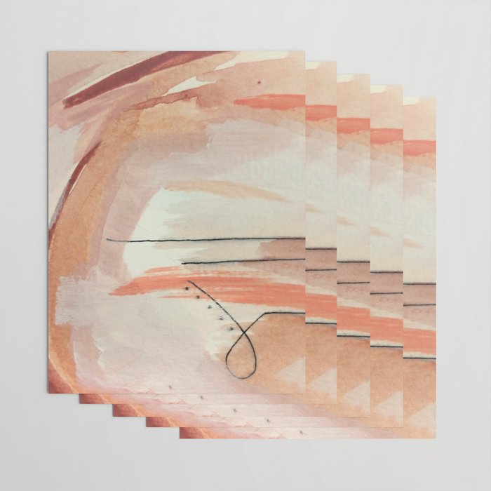 Aly [3]: minimal | pinks | white | black | mixed media | abstract | ink | watercolor | wall art Wrapping Paper Gallery Image 3