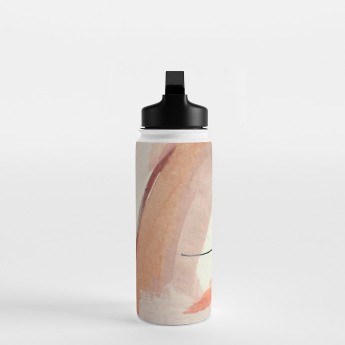 Aly [3]: minimal | pinks | white | black | mixed media | abstract | ink | watercolor | wall art Water Bottle Gallery Image 3