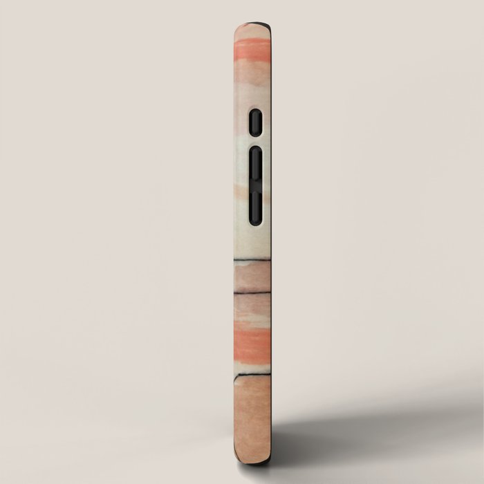 Aly [3]: minimal | pinks | white | black | mixed media | abstract | ink | watercolor | wall art iPhone Case Gallery Image 2