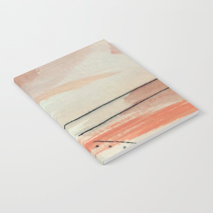 Aly [3]: minimal | pinks | white | black | mixed media | abstract | ink | watercolor | wall art Notebook Gallery Image 1