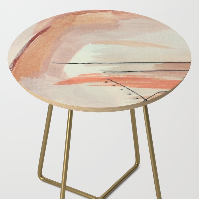 Aly [3]: minimal | pinks | white | black | mixed media | abstract | ink | watercolor | wall art Side Table Gallery Image 2