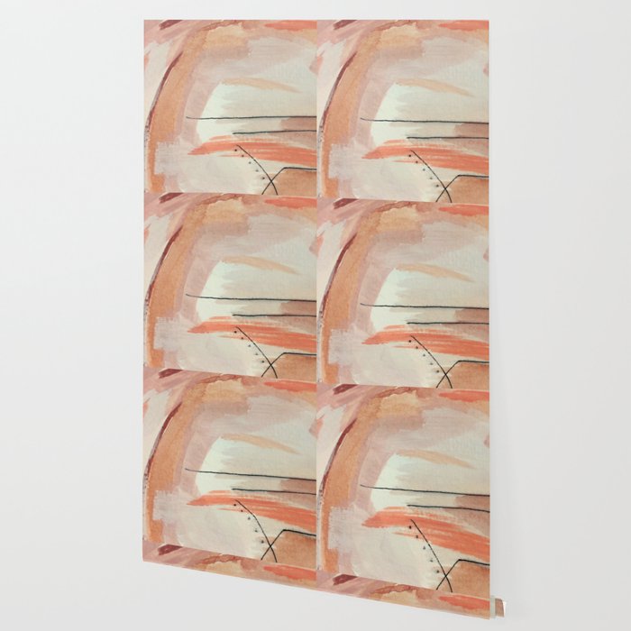 Aly [3]: minimal | pinks | white | black | mixed media | abstract | ink | watercolor | wall art Wallpaper Gallery Image 2