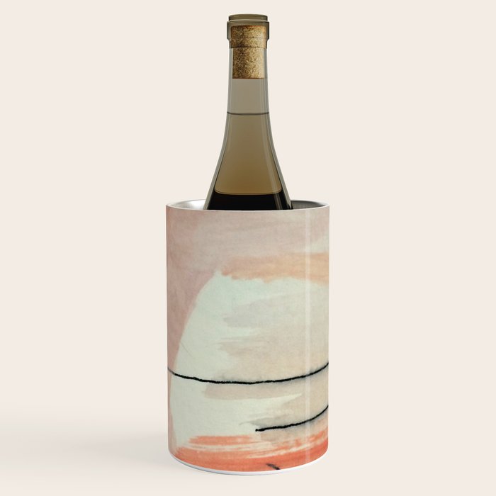 Aly [3]: minimal | pinks | white | black | mixed media | abstract | ink | watercolor | wall art Wine Chiller Gallery Image 1