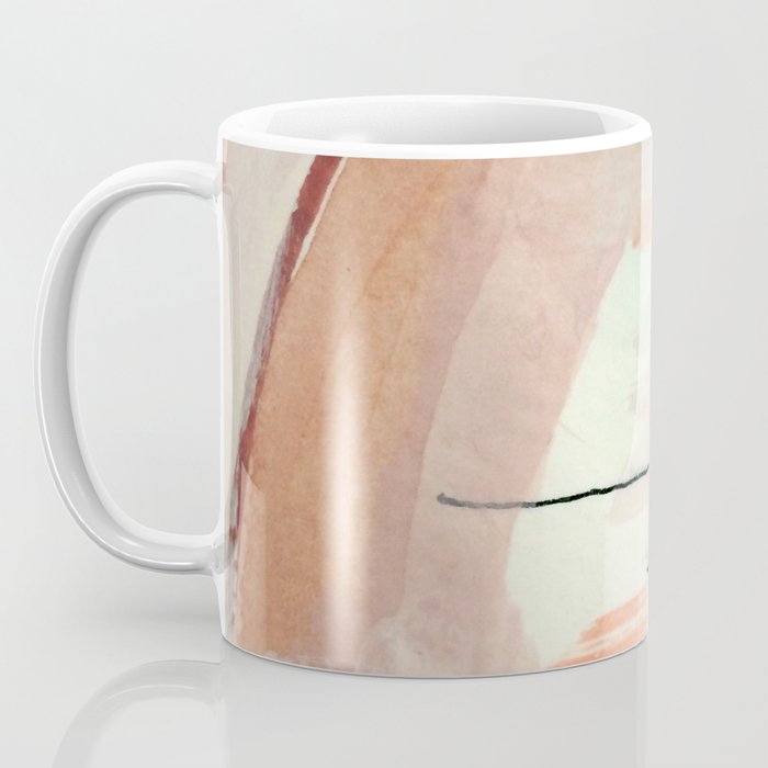 Aly [3]: minimal | pinks | white | black | mixed media | abstract | ink | watercolor | wall art Coffee Mug Gallery Image 3