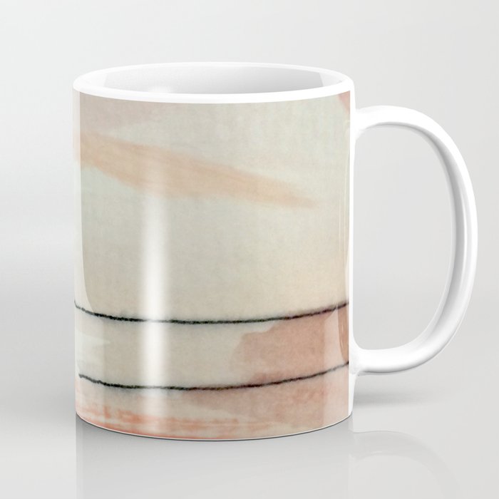 Aly [3]: minimal | pinks | white | black | mixed media | abstract | ink | watercolor | wall art Coffee Mug Gallery Image 1