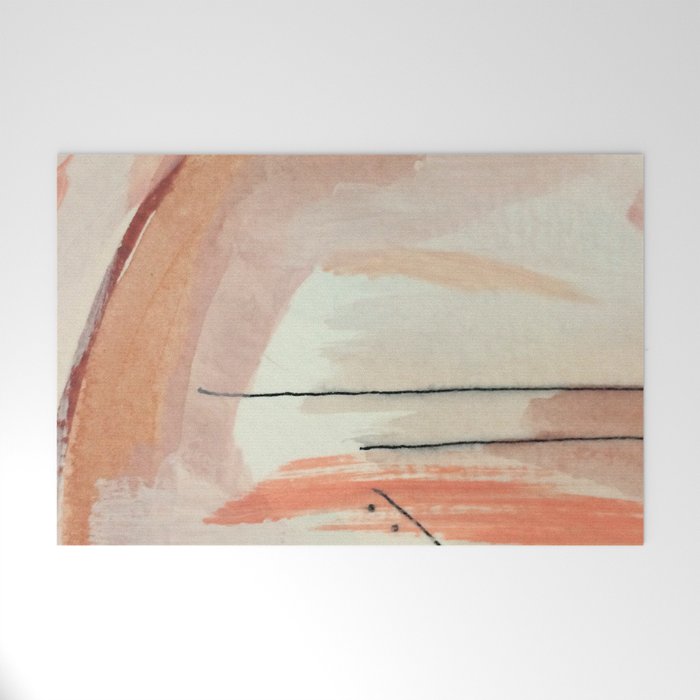 Aly [3]: minimal | pinks | white | black | mixed media | abstract | ink | watercolor | wall art Welcome Mat Gallery Image 1