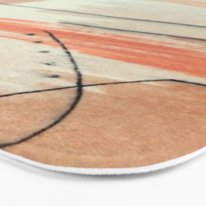 Aly [3]: minimal | pinks | white | black | mixed media | abstract | ink | watercolor | wall art Bath Mat Gallery Image 3