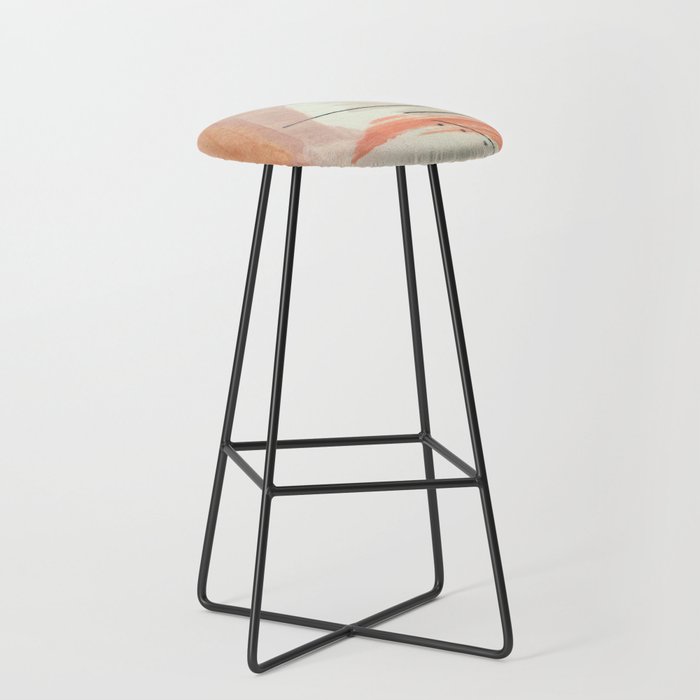 Aly [3]: minimal | pinks | white | black | mixed media | abstract | ink | watercolor | wall art Stool Gallery Image 1