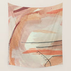 Aly [3]: minimal | pinks | white | black | mixed media | abstract | ink | watercolor | wall art Wall Tapestry Gallery Image 4
