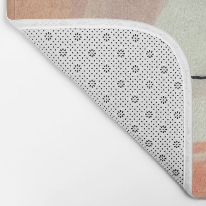 Aly [3]: minimal | pinks | white | black | mixed media | abstract | ink | watercolor | wall art Bath Mat Gallery Image 2