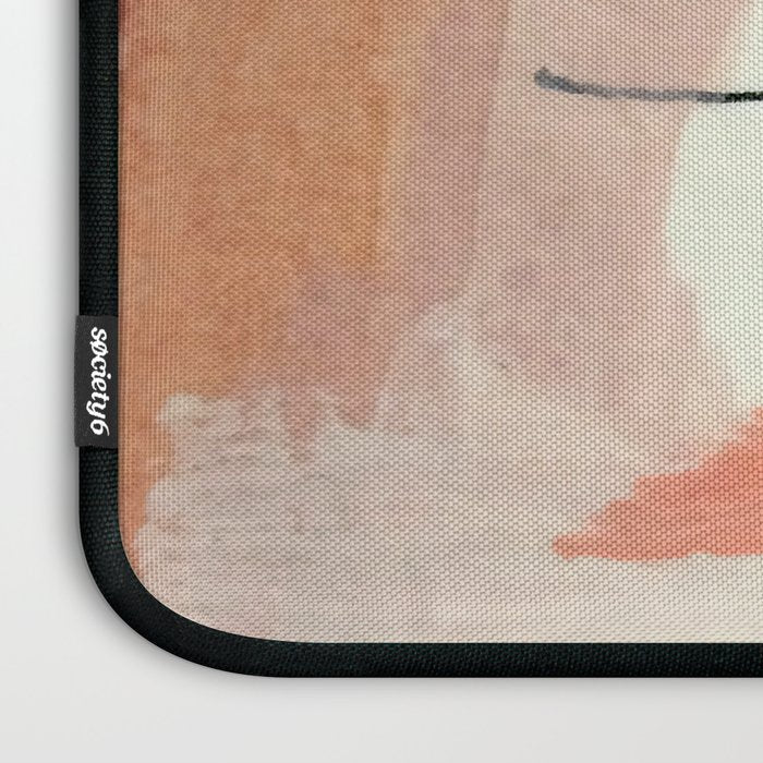 Aly [3]: minimal | pinks | white | black | mixed media | abstract | ink | watercolor | wall art Laptop Sleeve Gallery Image 3