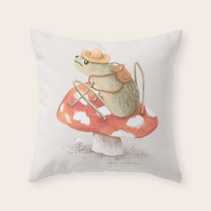 Awkward Toad Ready for Adventure Throw Pillow Gallery Image 6