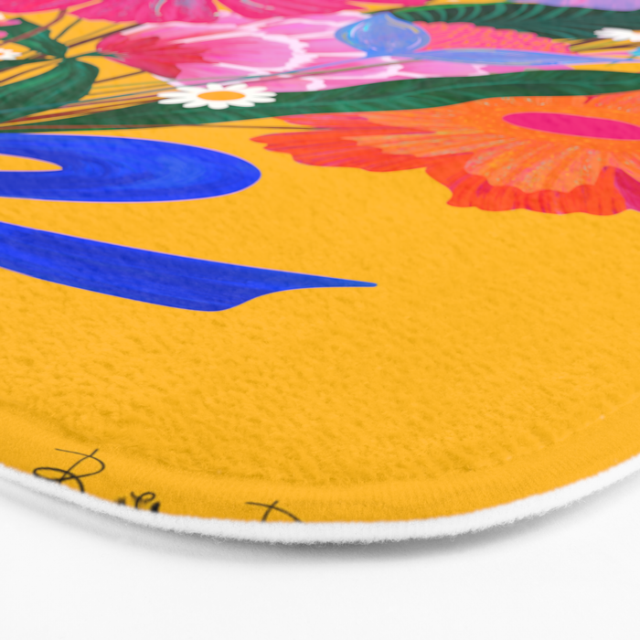 flower bouquet Pink Tangerine Bath Mat Gallery Image 3