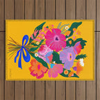 flower bouquet Pink Tangerine Outdoor Rug Gallery Image 1