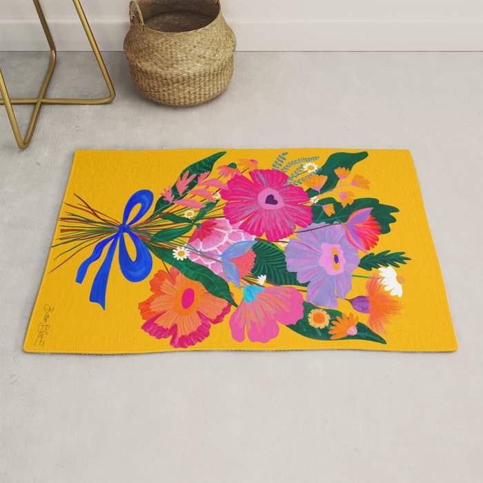 flower bouquet Pink Tangerine Rug Gallery Image 1