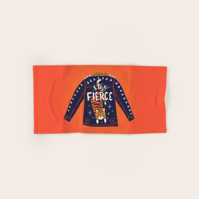 Stay Fierce Tiger Jacket Bath Towel Gallery Image 1