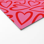 Red love heart cartoon pattern Welcome Mat Gallery Image 2