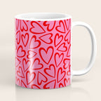 Red love heart cartoon pattern Coffee Mug Gallery Image 1