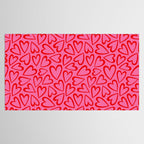 Red love heart cartoon pattern Tablecloth Gallery Image 2