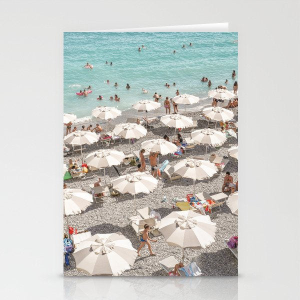 Amalfi Coast Beach Umbrella Photo | Italian Summer In Pastel Colors Art Print | Italy, Europe Travel Photography Stationery Card Gallery Image 2