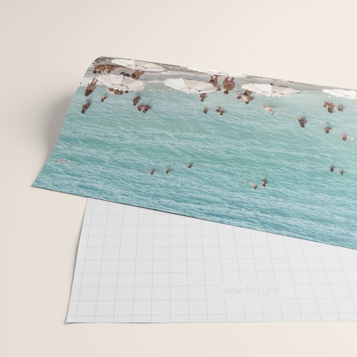 Amalfi Coast Beach Umbrella Photo | Italian Summer In Pastel Colors Art Print | Italy, Europe Travel Photography Wrapping Paper Gallery Image 2