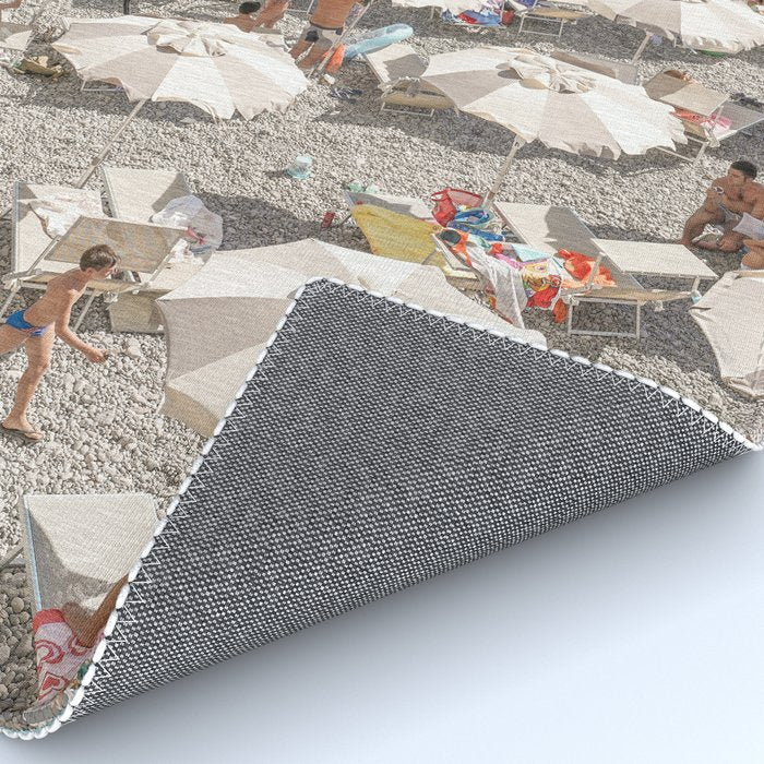 Amalfi Coast Beach Umbrella Photo | Italian Summer In Pastel Colors Art Print | Italy, Europe Travel Photography Rug Gallery Image 4