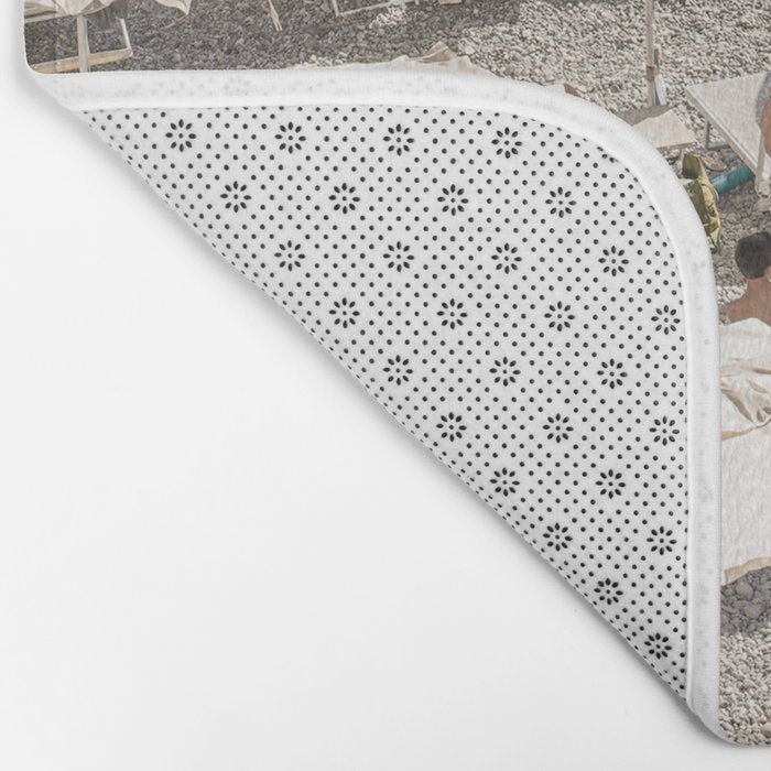 Amalfi Coast Beach Umbrella Photo | Italian Summer In Pastel Colors Art Print | Italy, Europe Travel Photography Bath Mat Gallery Image 2