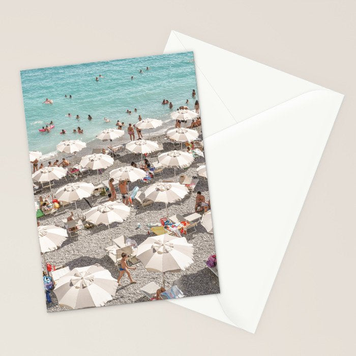 Amalfi Coast Beach Umbrella Photo | Italian Summer In Pastel Colors Art Print | Italy, Europe Travel Photography Stationery Card Gallery Image 2