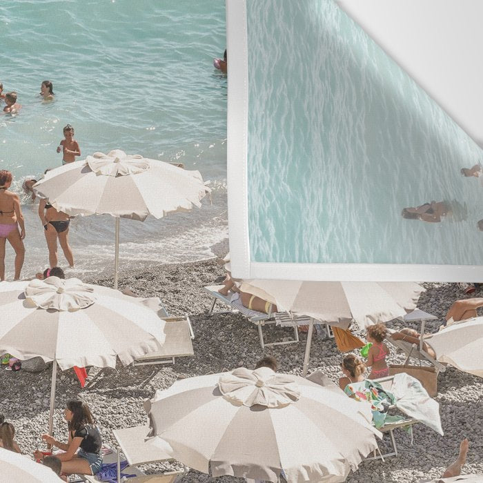 Amalfi Coast Beach Umbrella Photo | Italian Summer In Pastel Colors Art Print | Italy, Europe Travel Photography Wall Tapestry Gallery Image 3