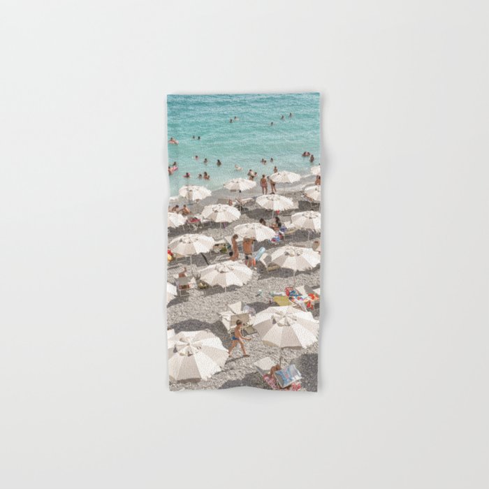 Amalfi Coast Beach Umbrella Photo | Italian Summer In Pastel Colors Art Print | Italy, Europe Travel Photography Bath Towel Gallery Image 1