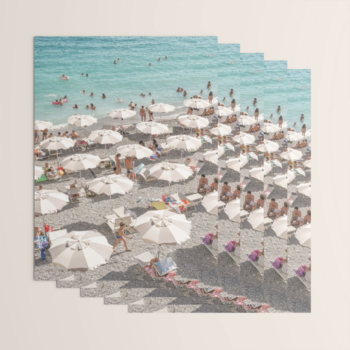 Amalfi Coast Beach Umbrella Photo | Italian Summer In Pastel Colors Art Print | Italy, Europe Travel Photography Wrapping Paper Gallery Image 3