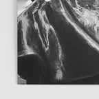 Fearless Girl facing down the Charging Bull statue of Wall Street black and white photography Poster Gallery Image 3
