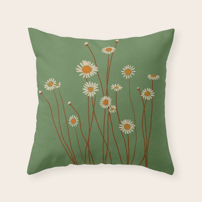 Wild Daisy Flowers 5 Throw Pillow Gallery Image 6