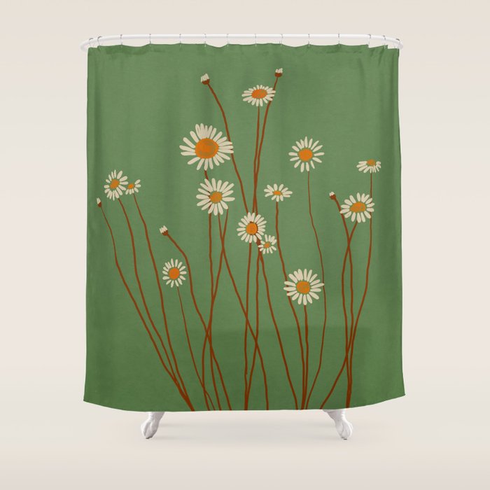 Wild Daisy Flowers 5 Shower Curtain Gallery Image 1