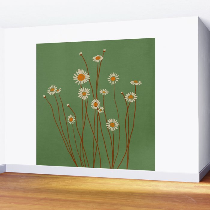 Wild Daisy Flowers 5 Wall Mural Gallery Image 2