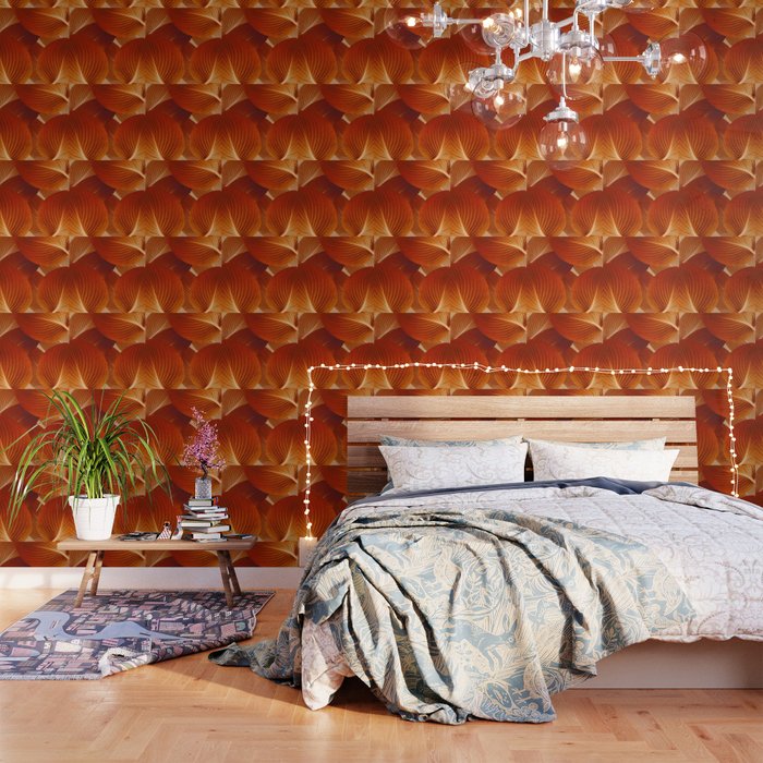 Leaves in Terracotta Color #decor #society6 #buyart Wallpaper Gallery Image 1