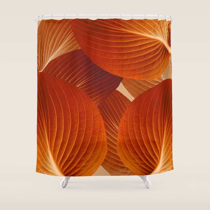 Leaves in Terracotta Color #decor #society6 #buyart Shower Curtain Gallery Image 1